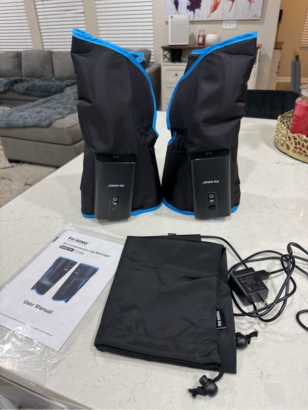 Kids Black Bottoms with Blue Trim